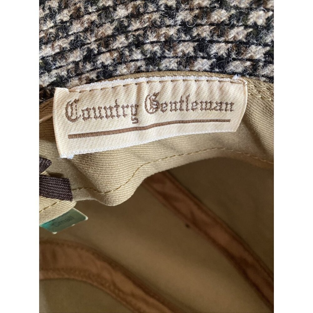 Country Gentleman Fedora Brown Black Houndstooth Wool Blend Hat Small USA Made - Picture 5 of 7